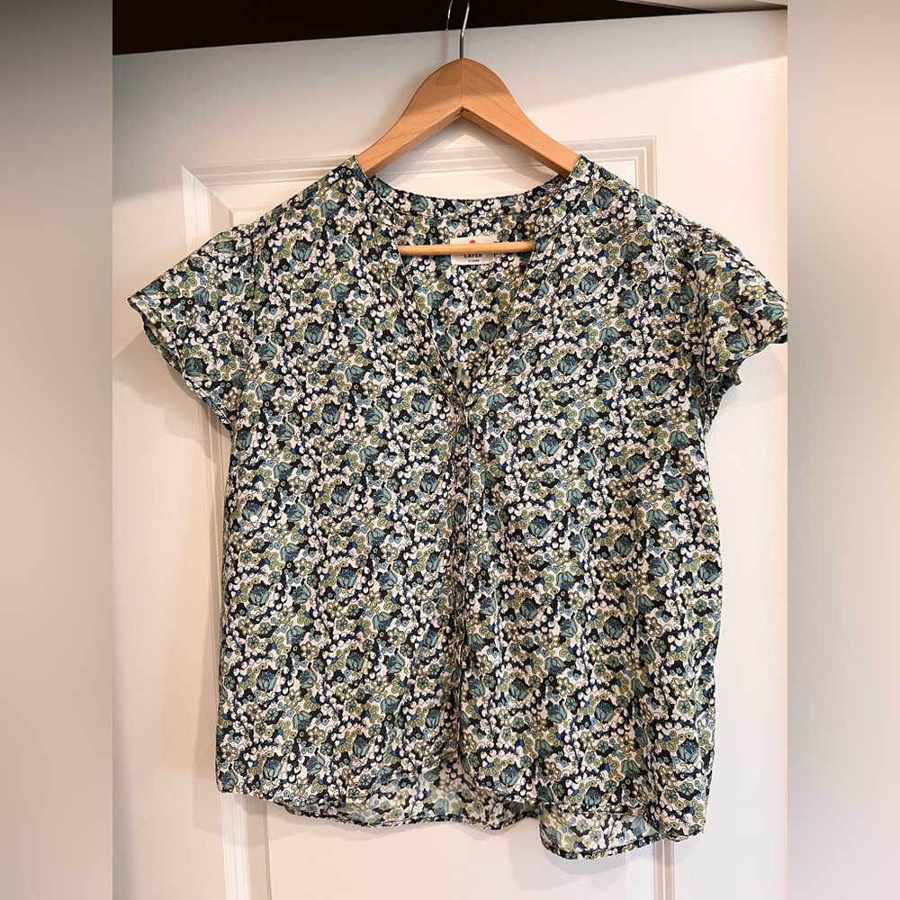 Marine Layer Esme Flutter sleeve floral button down top